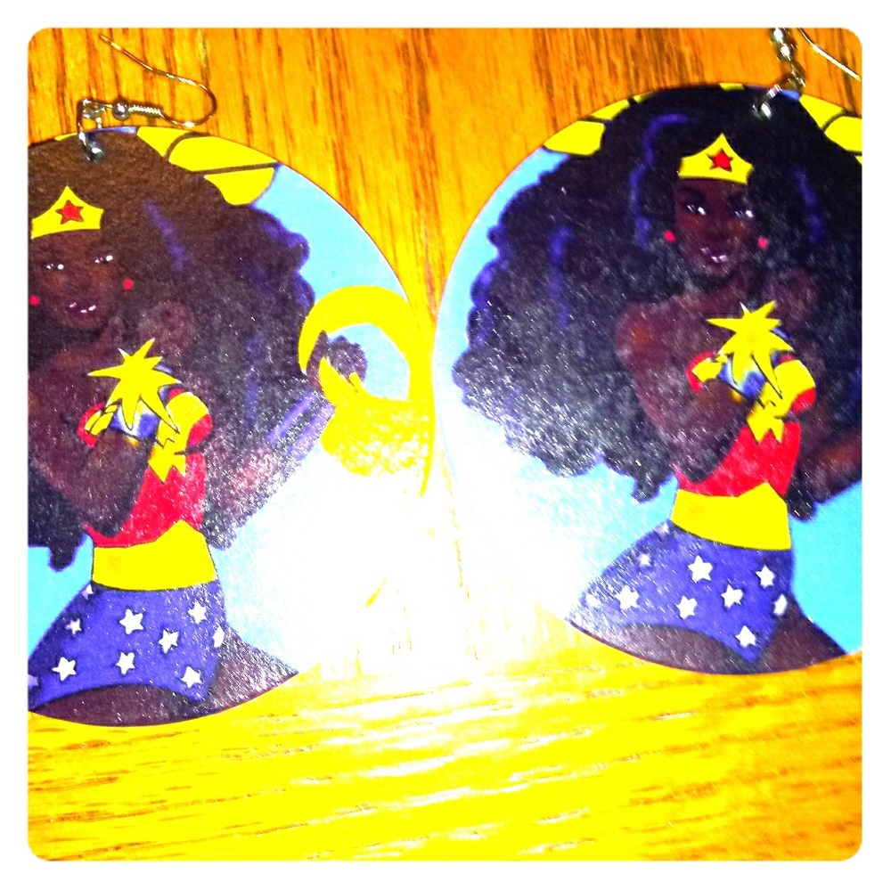 Black Wonder Woman Earrings